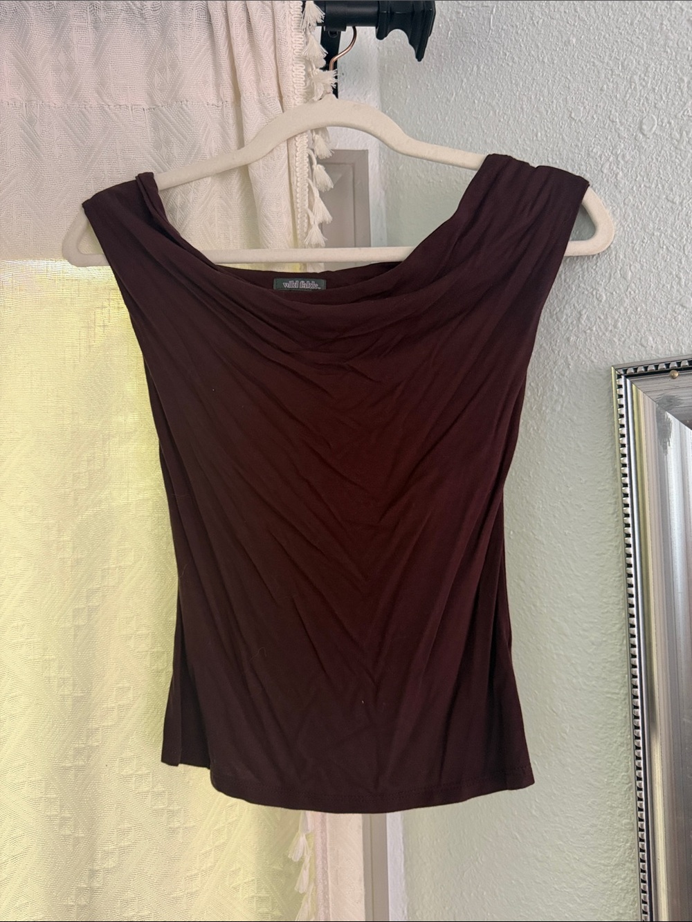 Cowl Neck Top - Dark Brown